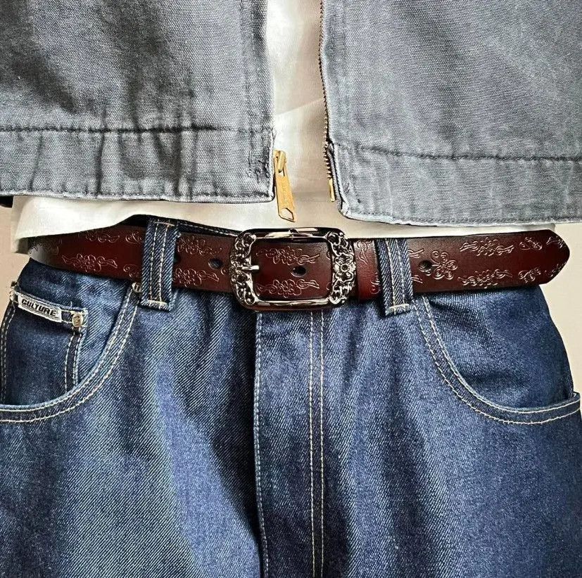 Cowboy Equipment × Vintage brown american western floral design belt Size ONE SIZE - 5 Thumbnail