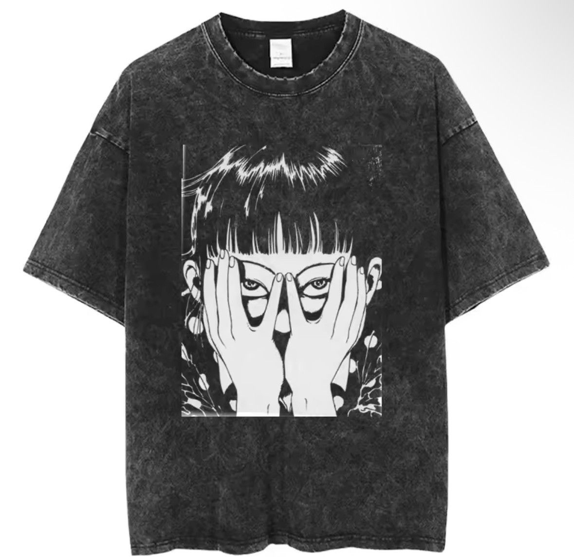 Japanese Brand Oversized Vintage Gothic Shy Girl Print Washed T-Shirt Size US M / EU 48-50 / 2 - 1 Thumbnail