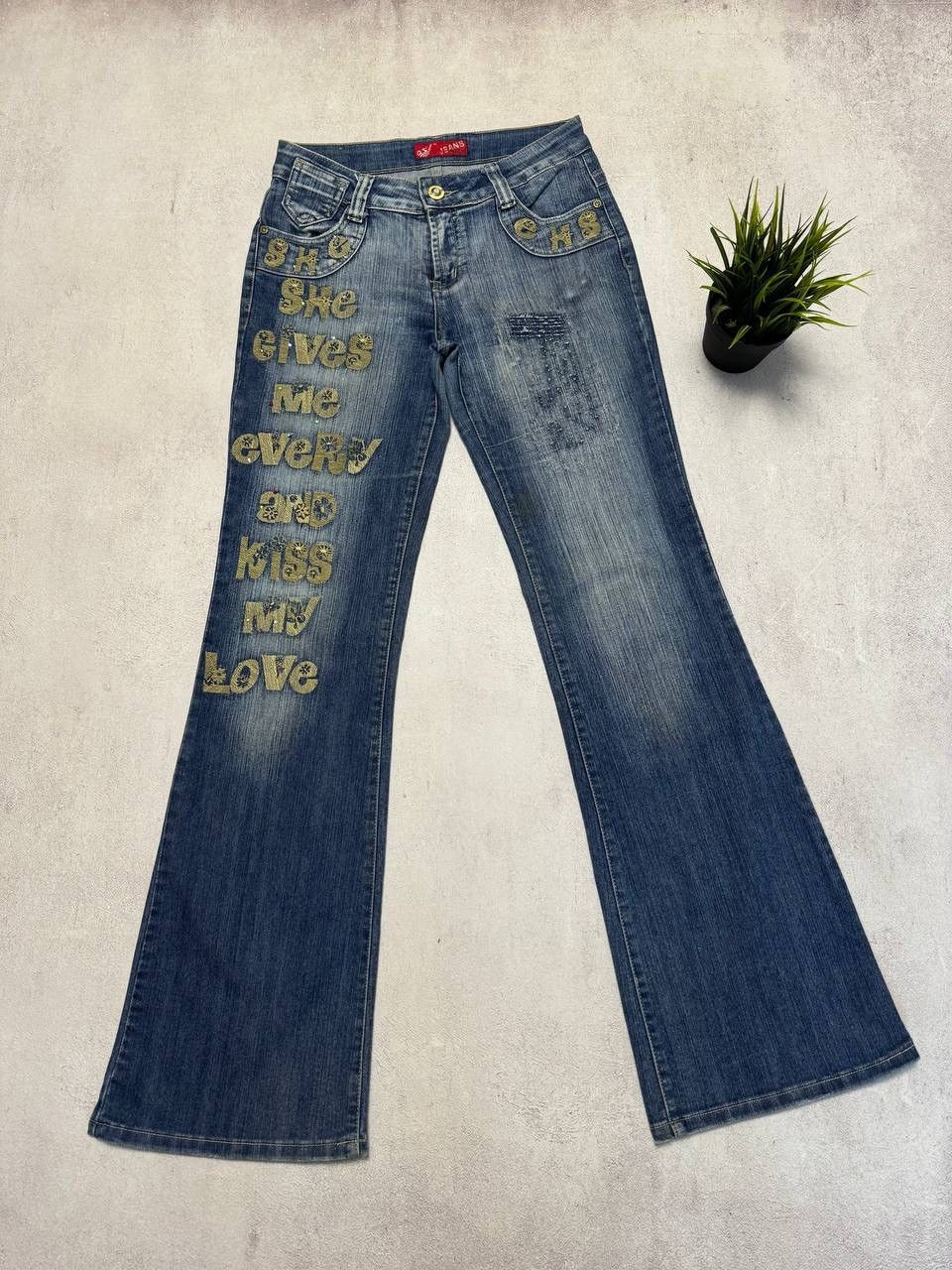 Vintage Vintage Punk Grunge Japanese Big Logo Baggy Dirty Jeans 90s Size 29" - 1 Thumbnail