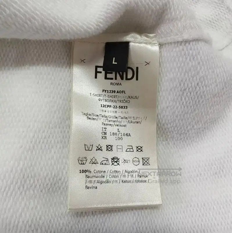 Fendi Fendi White Cotton Men's T-Shirt . Size US L / EU 52-54 / 3 - 3 Thumbnail