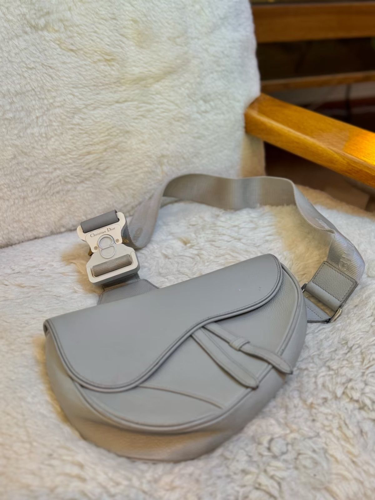 Christian Dior Monsieur Christian Dior Saddle Bag (Gray) Size ONE SIZE - 4 Thumbnail
