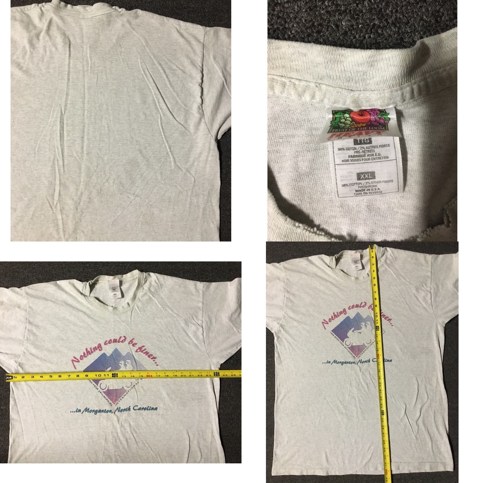 Fruit Of The Loom VINTAGE BMW MOA Motorcycle Rally Shirt Men 2XL Gray 90s Grunge Surf Skate USA Harley Sturgis Size US XXL / EU 58 / 5 - 8 Thumbnail