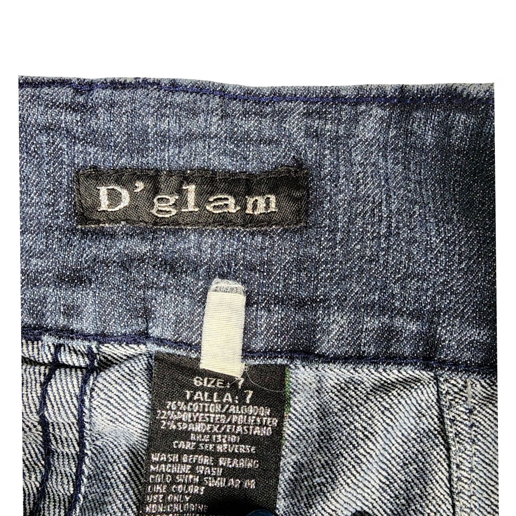 Vintage D'glam Rhinestone Embellished Slim Jeans Size 7 Dark Wash Triple Y2K Women Size 28" / US 6 / IT 42 - 3 Thumbnail