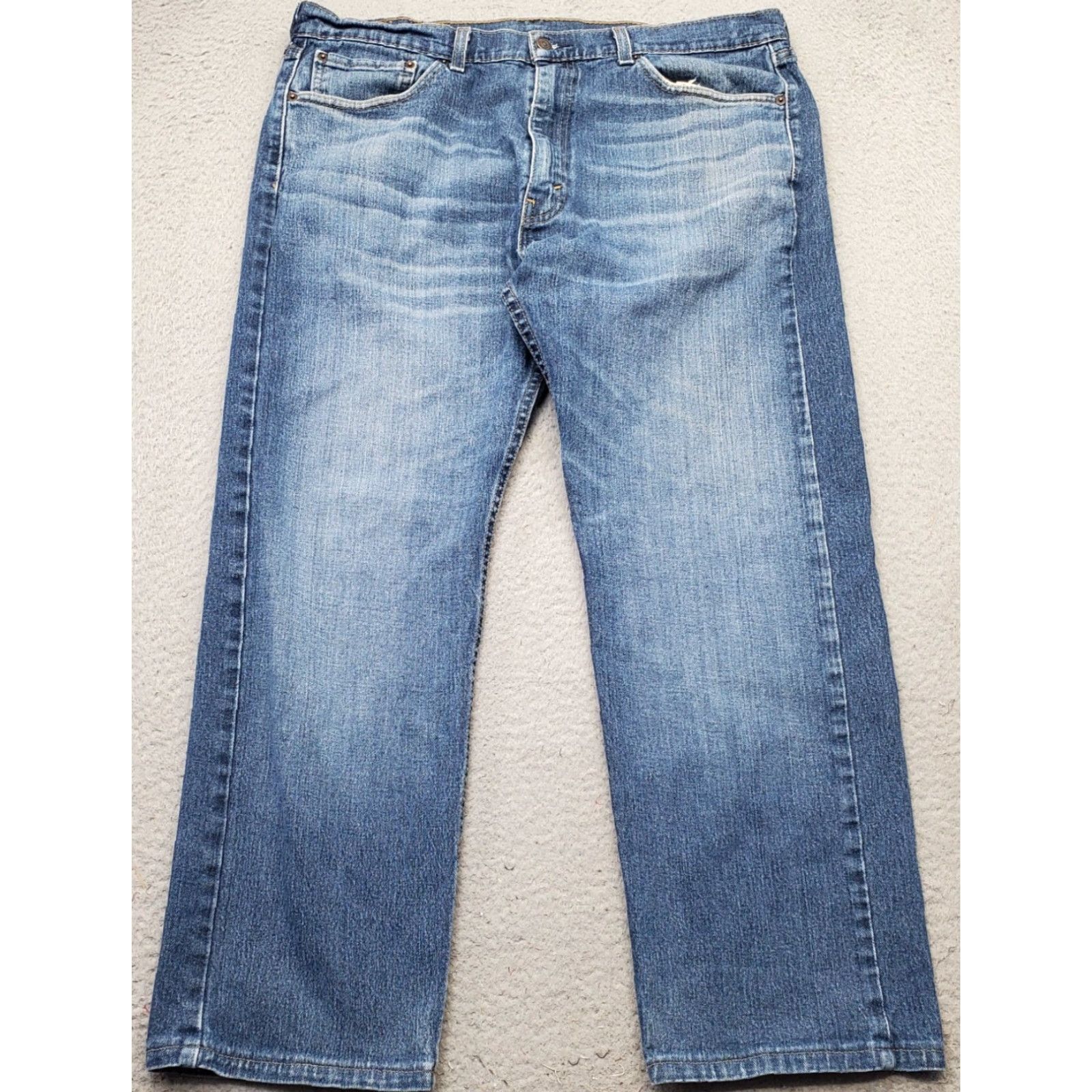 Levi's Levi's 505 Straight Leg Jeans Mens Size 38 Blue Denim 5-Pocket Medium Wash Red Tab - 27 Inseam, 18.5" Waist, 37" Outseam, Cotton, Regular Fit Size US 38 / EU 54 - 2 Thumbnail
