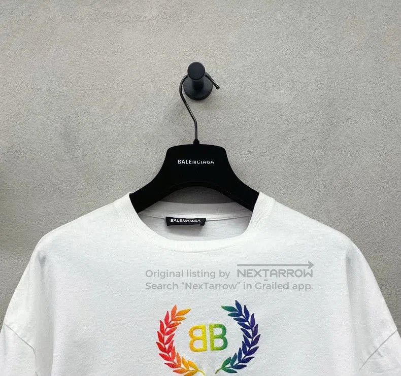 Balenciaga Balenciaga BB Rainbow Wheat Ear Short Sleeve T-shirt. Size US XL / EU 56 / 4 - 3 Thumbnail