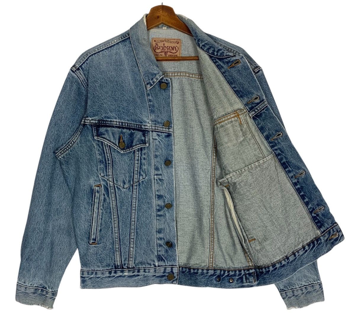 Japanese Brand × Vintage Vintage Distressed Bobson Denim JapaneseBrand Jacket Size US L / EU 52-54 / 3 - 7 Thumbnail