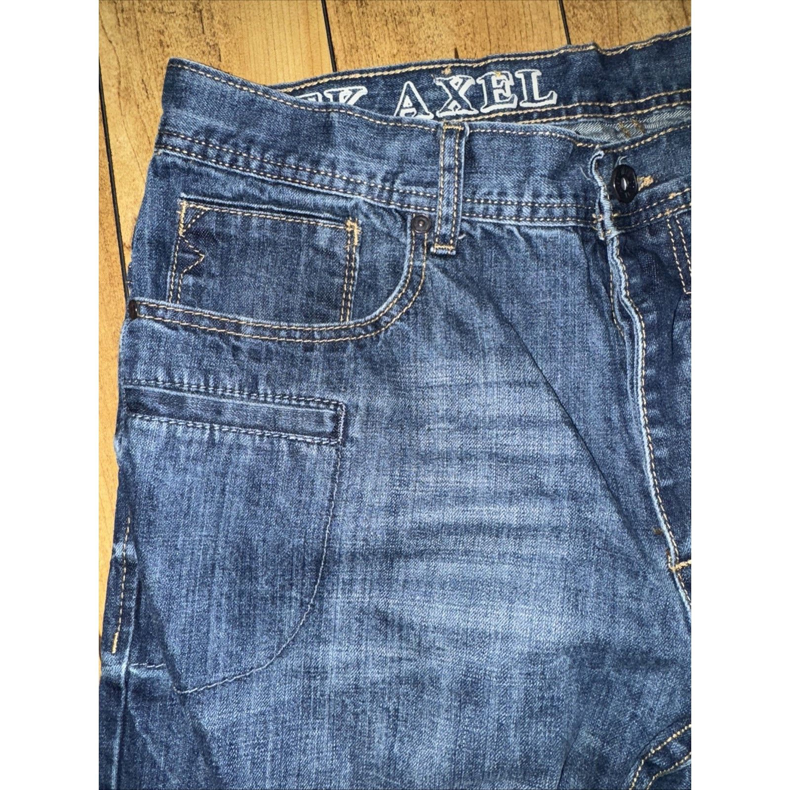 Vintage TK Axel Griswold Slim Straight Denim Jeans Blue 36x32 Size US 36 / EU 52 - 3 Thumbnail