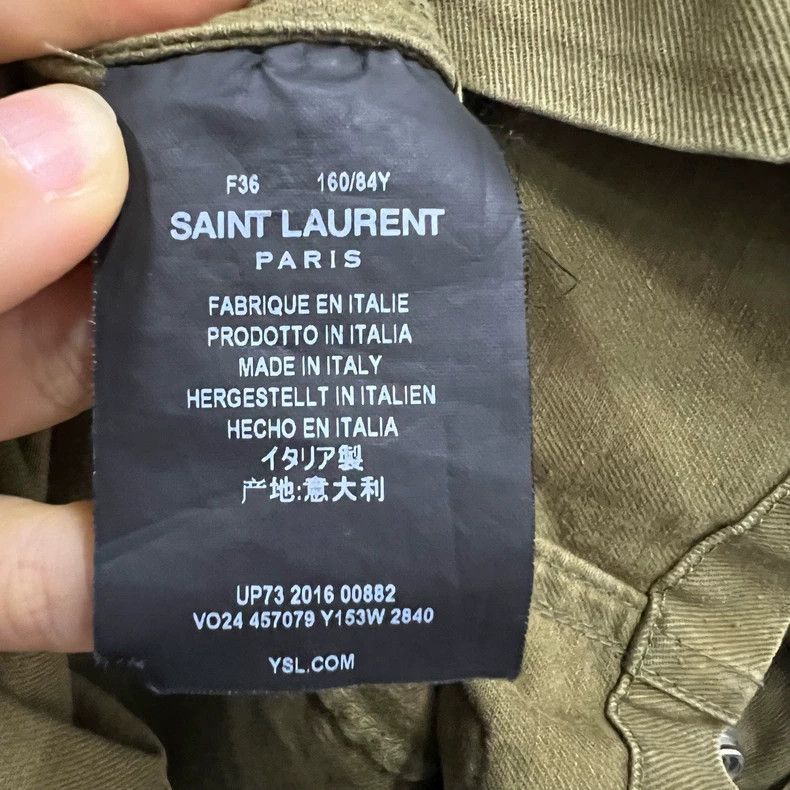Saint Laurent Paris Saint Laurent Olive Green Jacket with Embroidery-2505 Size US M / EU 48-50 / 2 - 4 Thumbnail