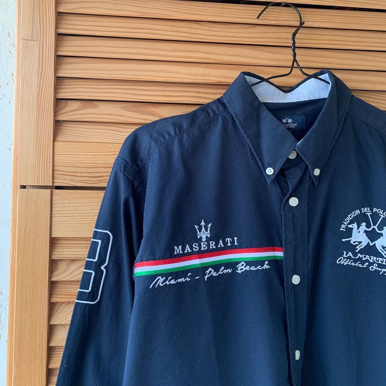 La Martina Rare! Vintage La Martina Maserati Big Logo Shirt Button Up Size US L / EU 52-54 / 3 - 8 Thumbnail