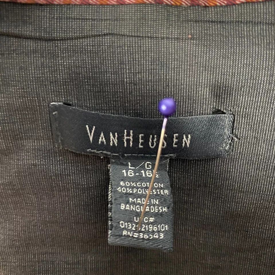 Van Heusen Van Heusen Long Sleeve Button Down Shirt Men's 16-16.5 L Size US L / EU 52-54 / 3 - 4 Thumbnail