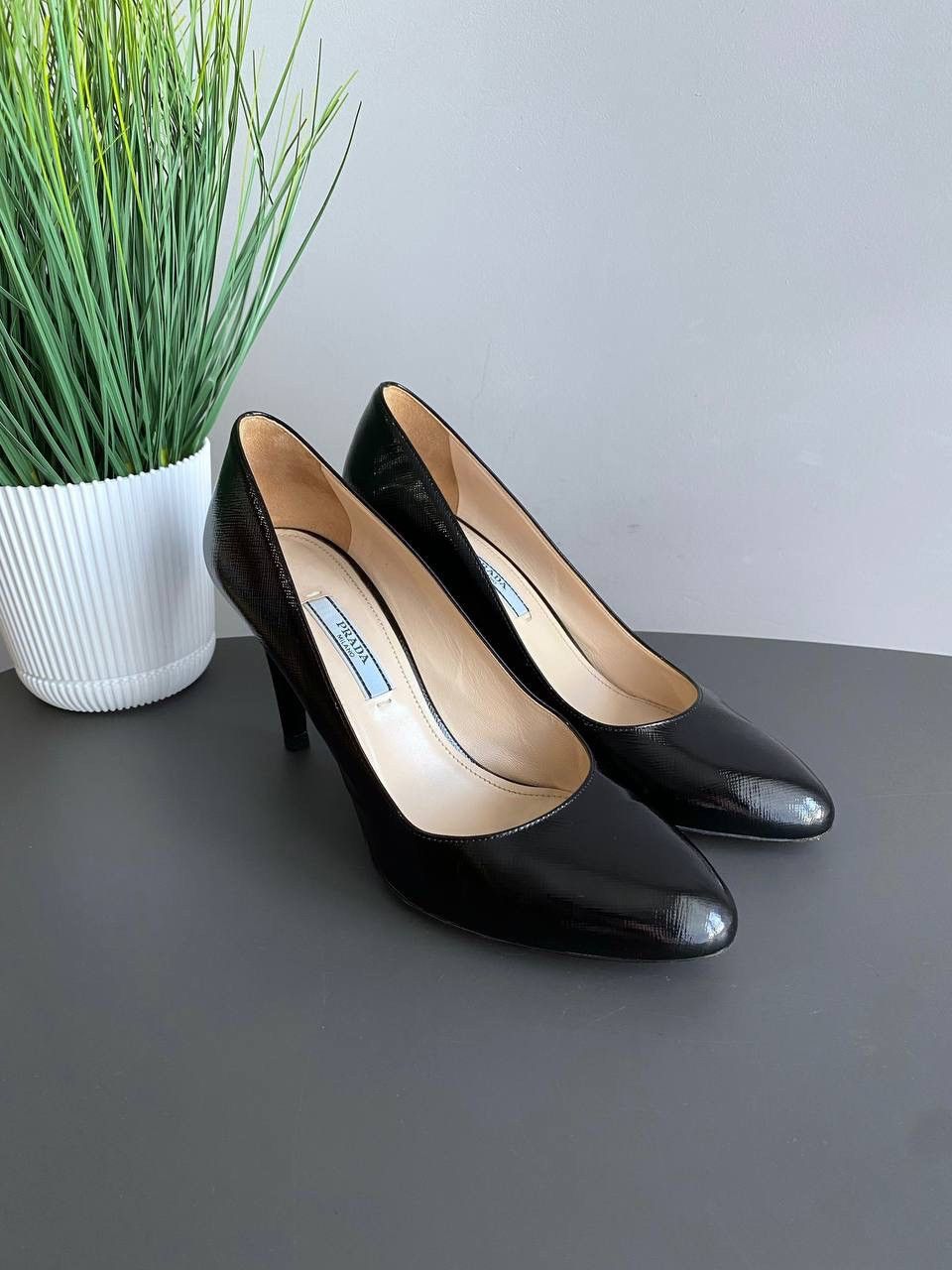 Prada Prada Milano Women’s Black Leather Patent Pumps Size EU 37,5 Size US 7.5 / IT 37.5 - 2 Thumbnail