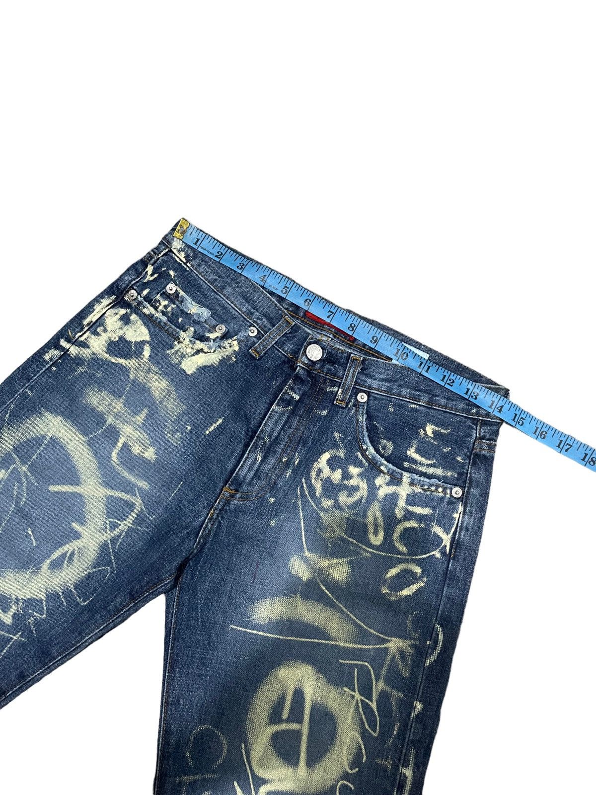 Japanese Brand Rare ! Vintage Acquaverde Traditional Flared Denim Jeans Size US 28 / EU 44 - 14 Thumbnail