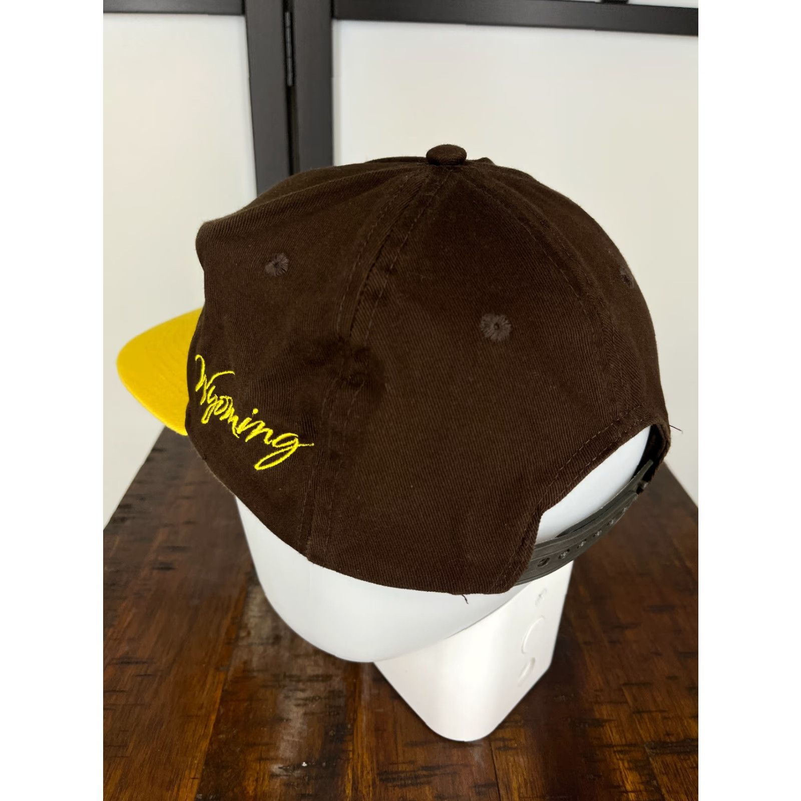 Vintage Wyoming Hat Cap Snap Back Adult One Size Brown Yellow RPG Souvenirs Cotton Blend Cap Mens State Hat Snapback Adjustable Twill Cotton Baseball Size ONE SIZE - 6 Thumbnail
