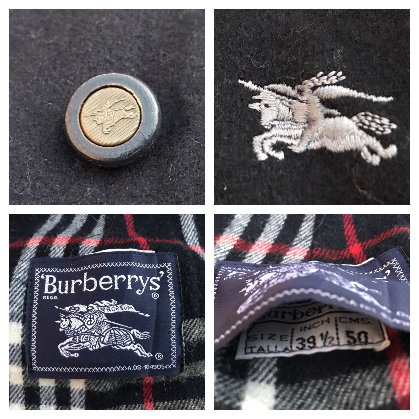 Burberry burberry coat jacket hooded wool nova check blue navy men Size US L / EU 52-54 / 3 - 10 Thumbnail