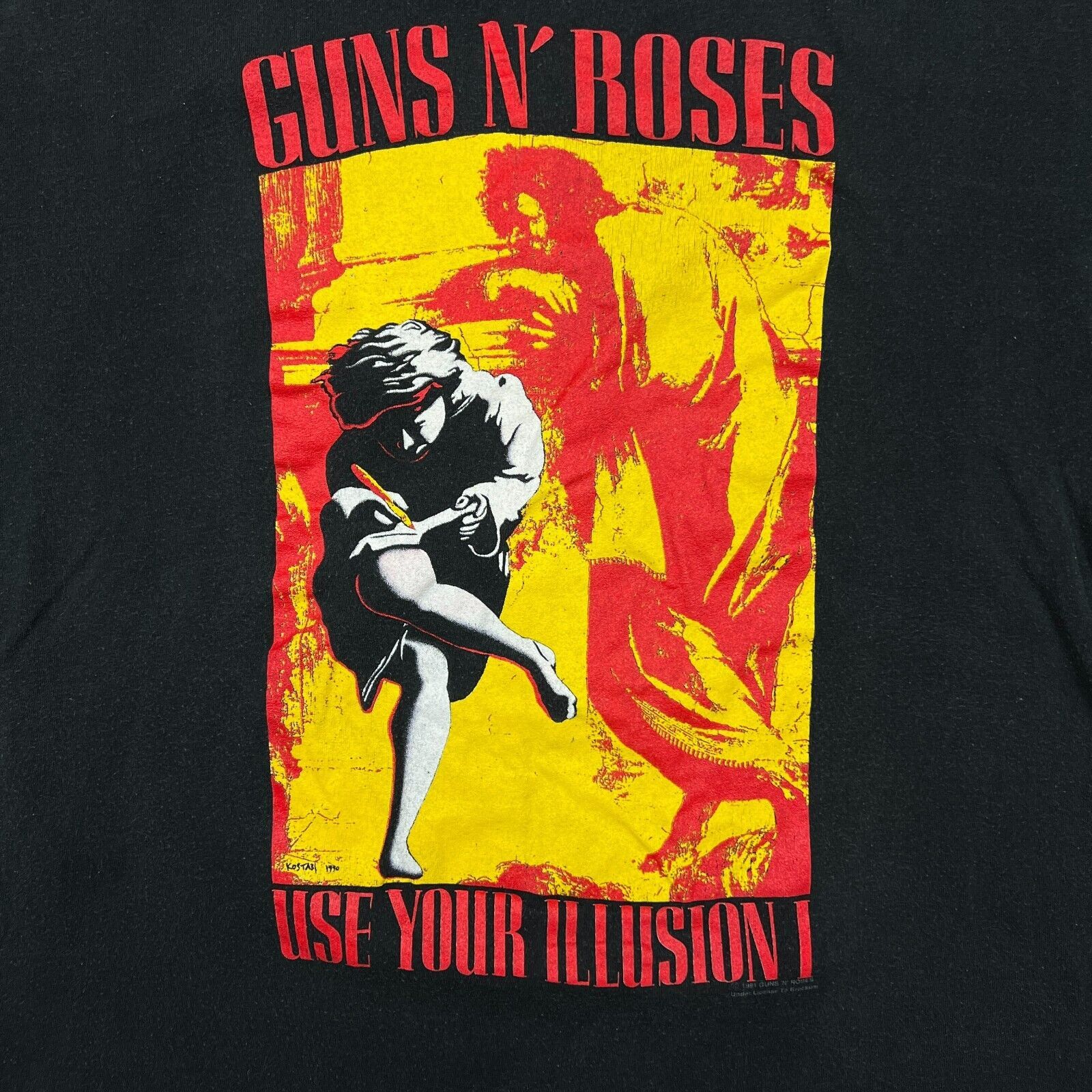 Use Your Illusion Shirt Guns N’ Roses Use Your Illusion Logo Women’s Skinny Fit T-Shirt - Official Band Merch, Black Guns And Roses Shirt