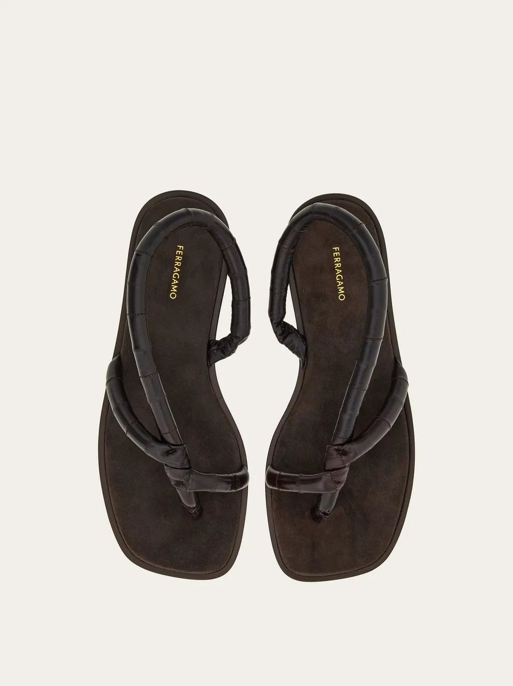 Salvatore Ferragamo o1s1rm0924 Flat Sandals in Black/Brown Size US 6.5 / IT 36.5 - 4 Thumbnail