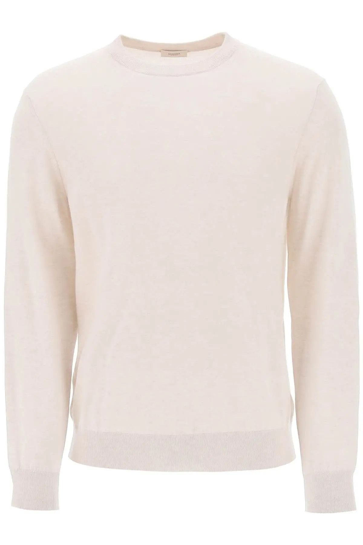 image of Agnona O1S22I1N0224 Cashmere Silk Sweater In Beige, Men's (Size Large)
