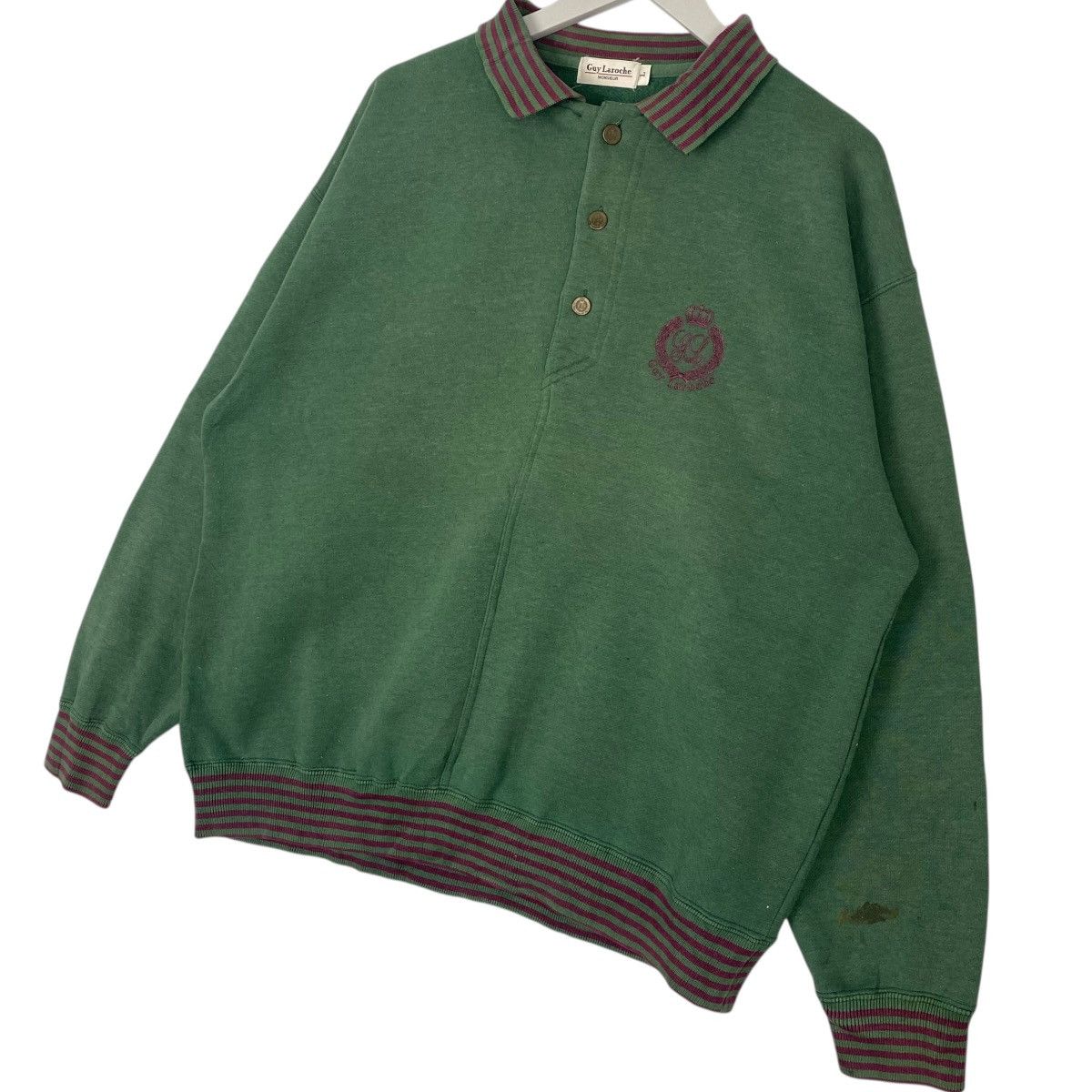 Other Vintage Guy Laroche Sweatshirt Half Button Small Embroidery Size US L / EU 52-54 / 3 - 2 Thumbnail
