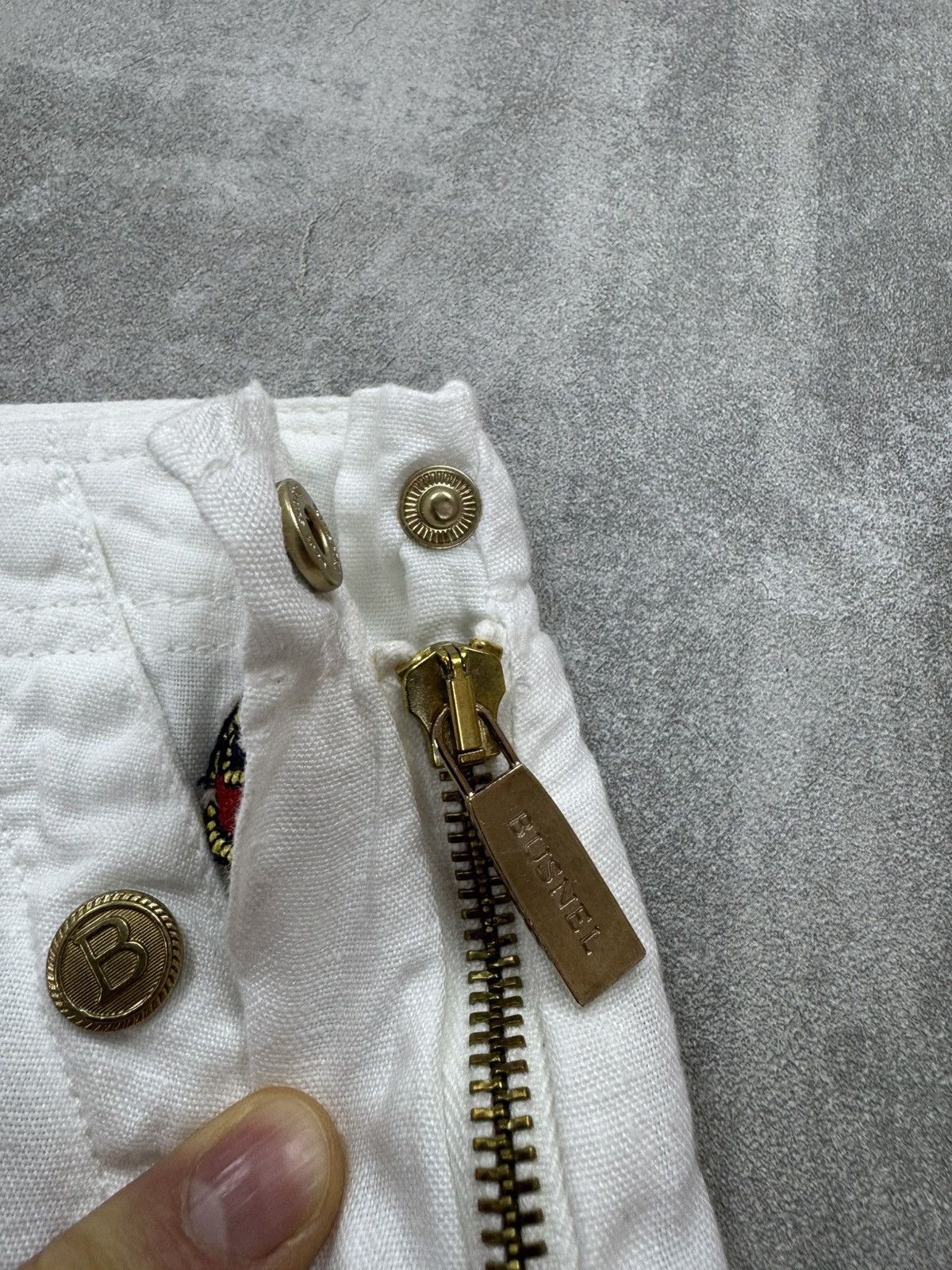 Designer BUSNEL Linen Shorts White Lino Summers Bermuda Womens Sz. 38 Size 26" / US 2 / IT 38 - 7 Thumbnail