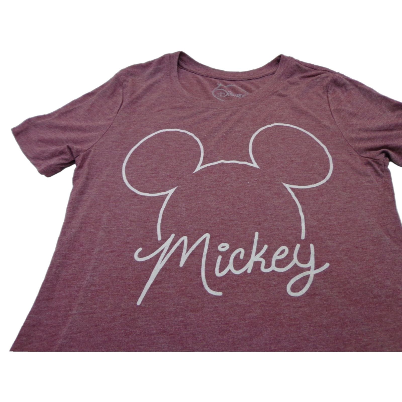 Disney Mickey Mouse Adult Small Disney Heather Burgundy Tee T Shirt Size S / US 4 / IT 40 - 1 Thumbnail
