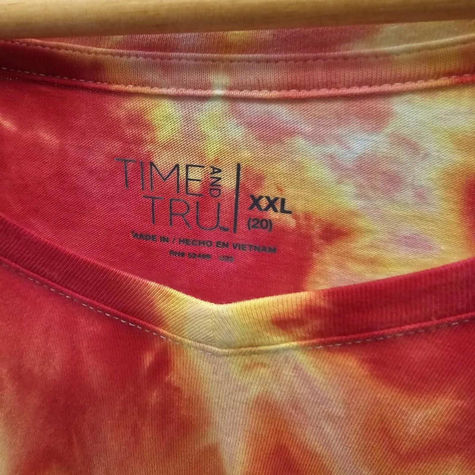 Designer Time and Tru Women's Tie-Dye Handmade T-shirt Size XXL / US 16-18 / IT 52-54 - 5 Thumbnail