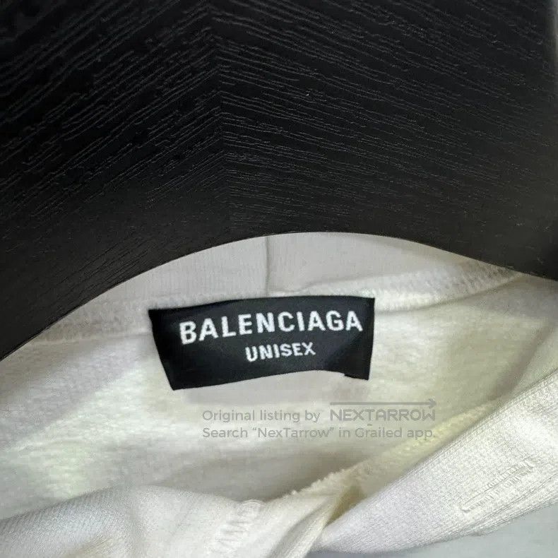 Balenciaga Balenciaga White Hooded Sweatshirt Size US M / EU 48-50 / 2 - 3 Thumbnail