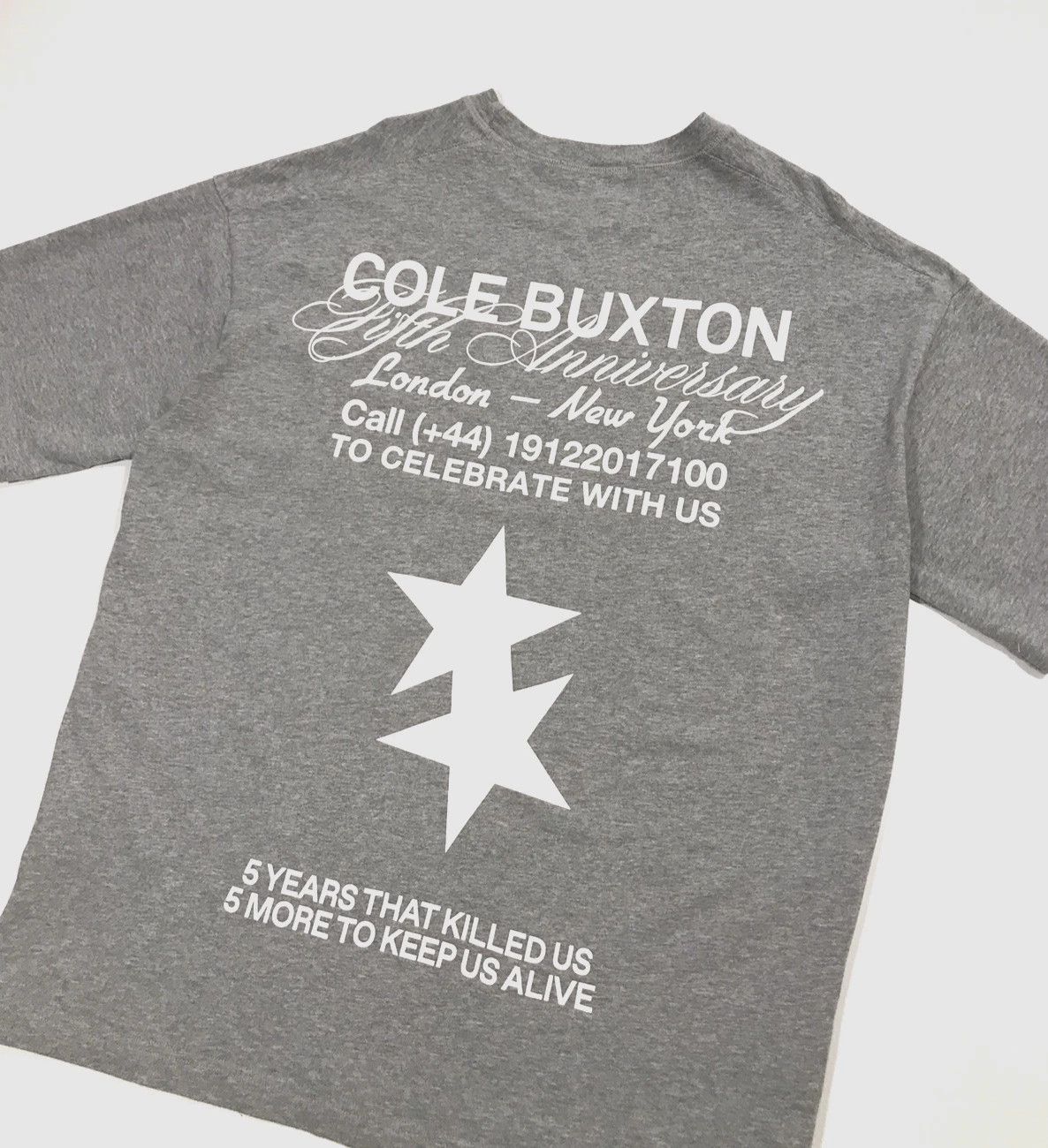 Cole Buxton Cole Buxton 5th Anniversary T-Shirt Men’s L Gray Size US L / EU 52-54 / 3 - 4 Thumbnail