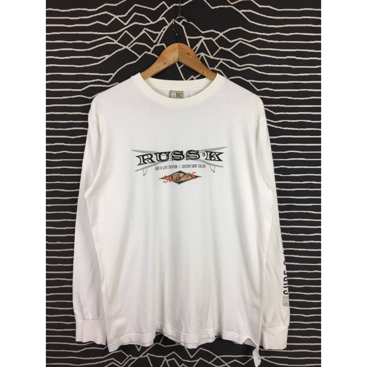 Japanese Brand RUSS-K Custom Surf Culture Slow Ride Longsleeve Tee Size US L / EU 52-54 / 3 - 3 Thumbnail