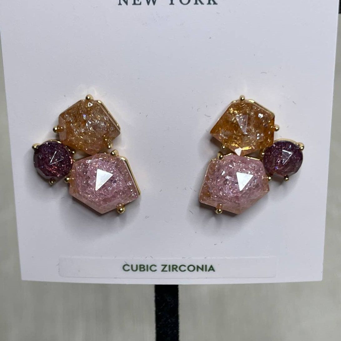 Kate Spade Kate Spade Cubic Zirconia Trio Stone Cluster Stud Earrings Size ONE SIZE - 3 Thumbnail