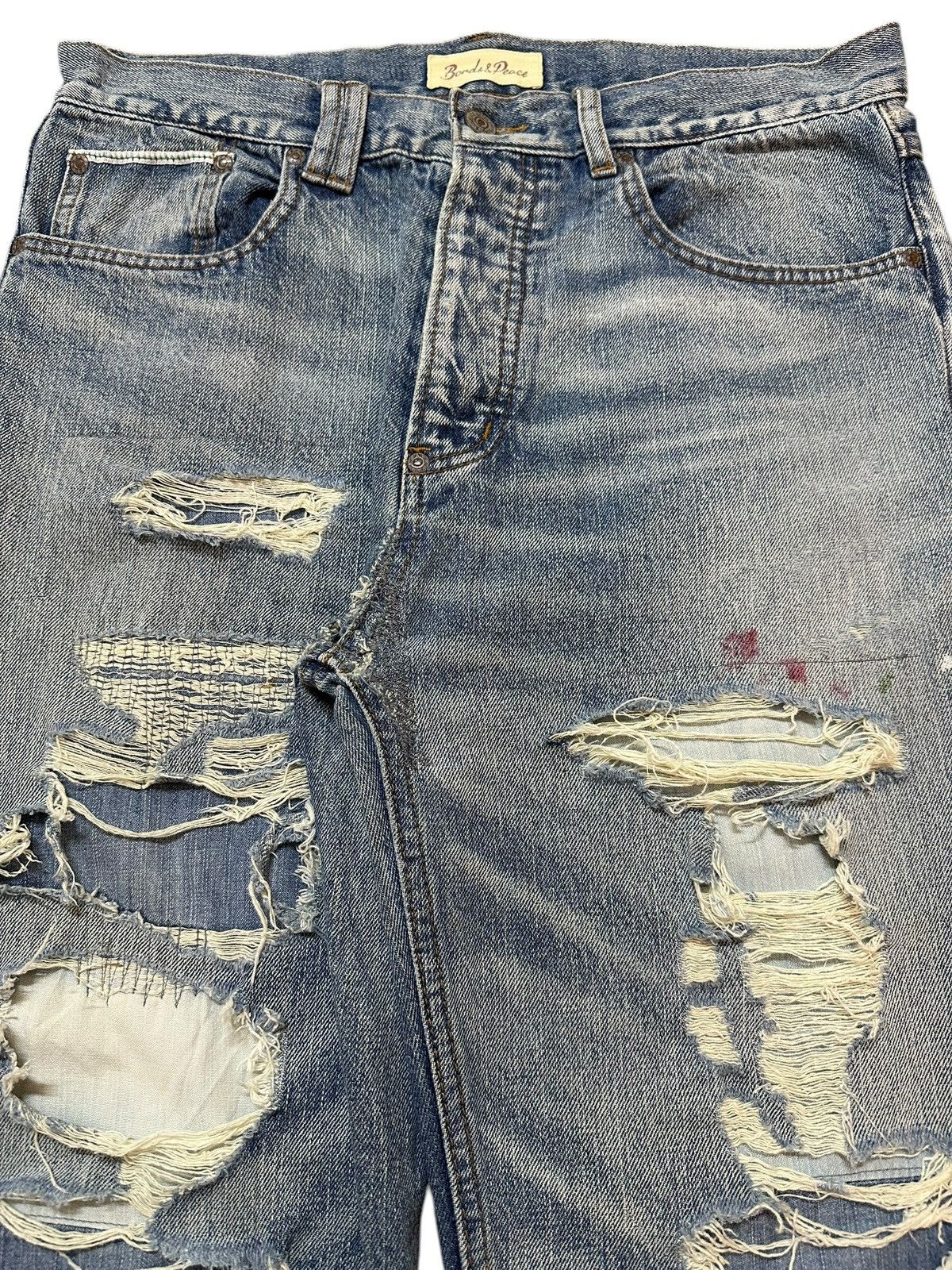 Hysteric Glamour Vintage Japanese Brand Blue Faded Distressed Loose Jeans Size US 32 / EU 48 - 4 Thumbnail