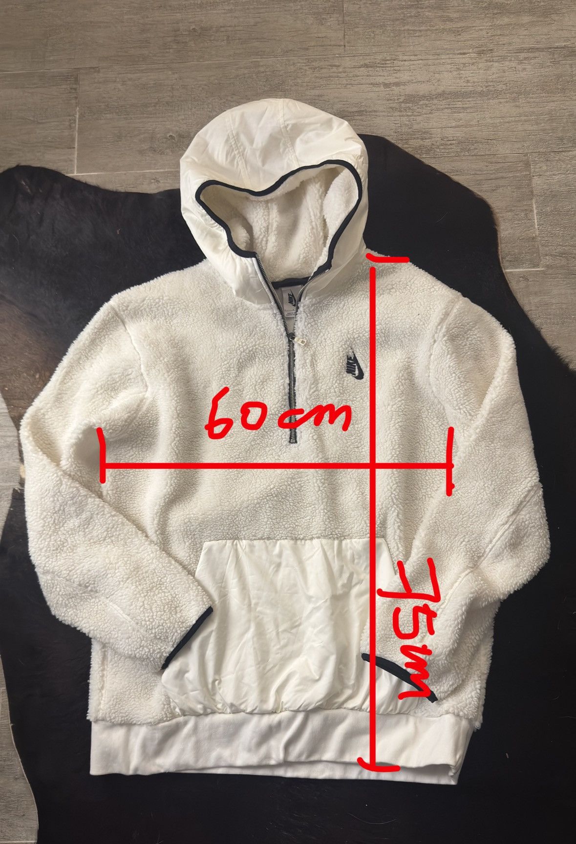 Nike Nike NikeLab Essentials Sherpa Hoodie in a Sail/Black Size US L / EU 52-54 / 3 - 2 Thumbnail
