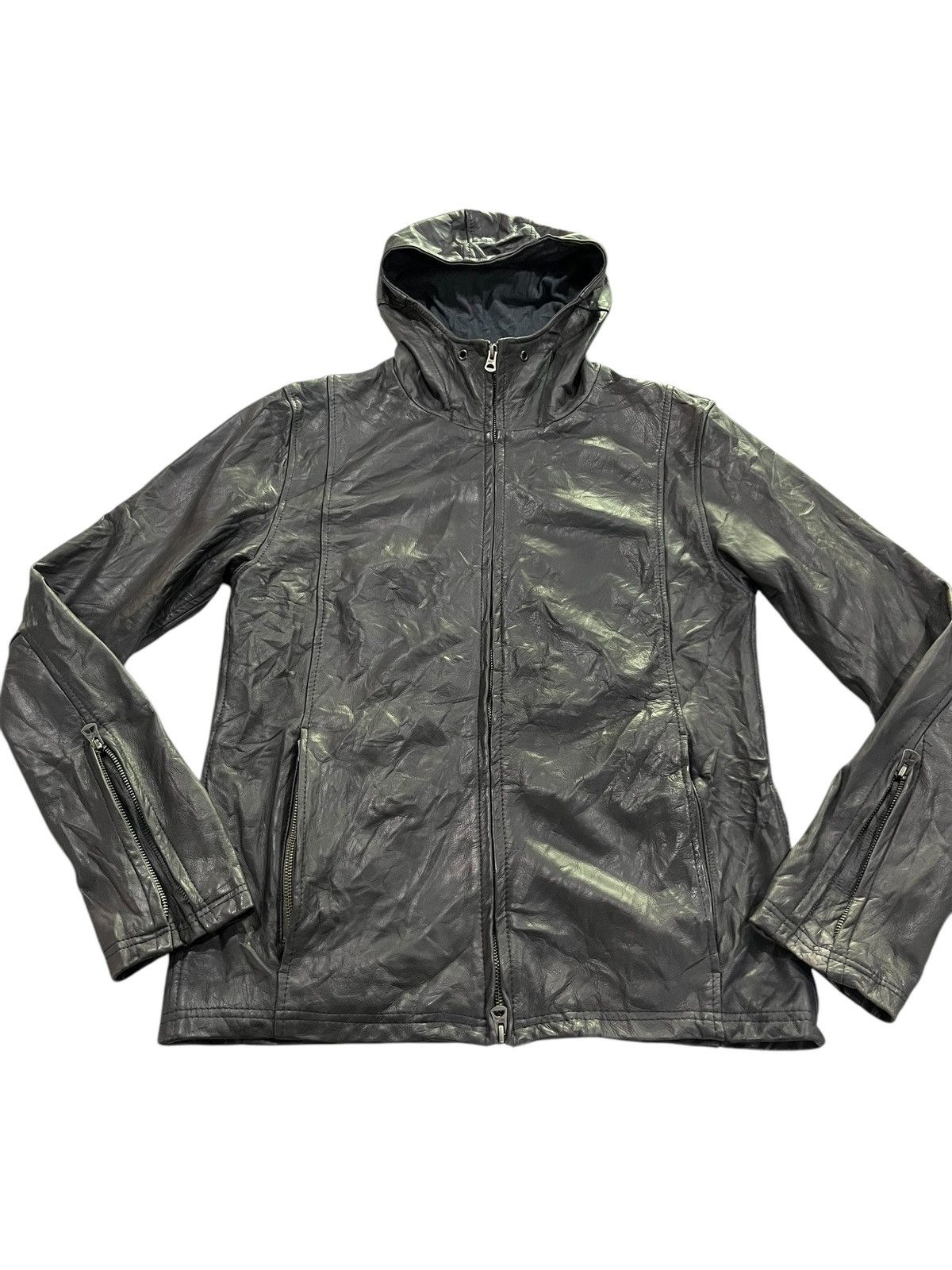 Genuine Leather Shama Do Less Code Japan Cowhide Leather Jacket Hoodie Size US S / EU 44-46 / 1 - 1 Thumbnail