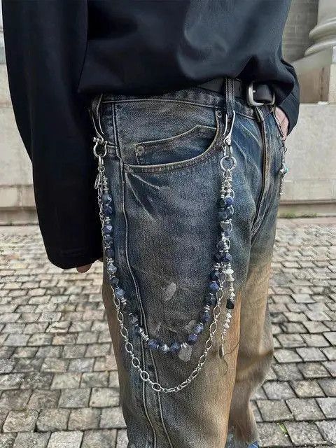 VIBE Pants Chain Peacock Blue Metal Concise Size ONE SIZE - 5 Thumbnail