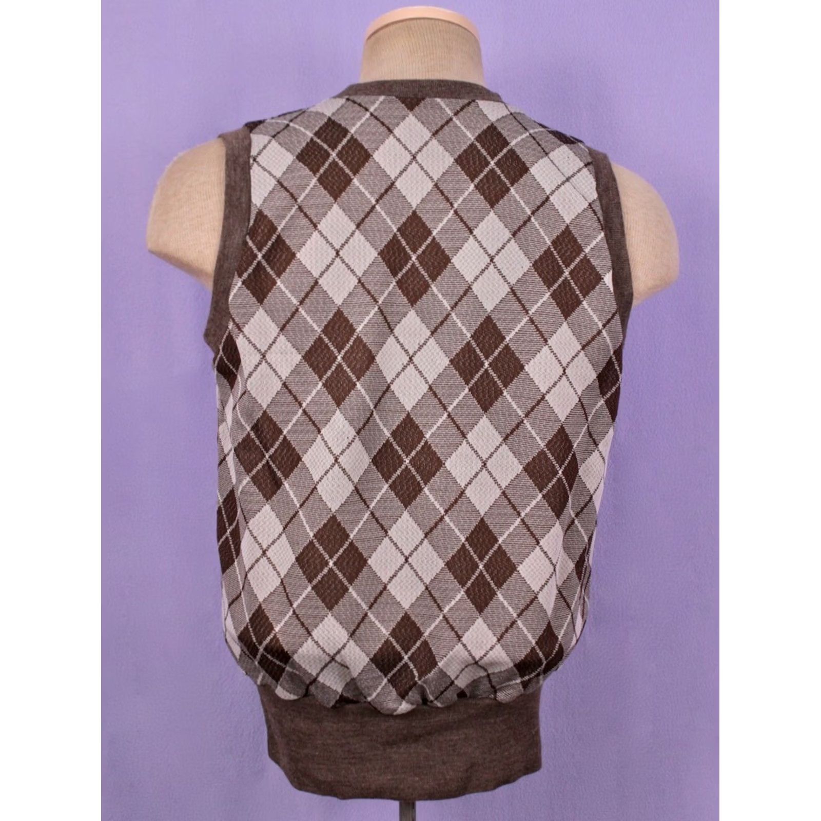 Vintage VINTAGE Mens VTG 70s 2 PC Argyle Brown Shirt & Vest Set Sz M 1970s Disco Shirt Mens Womens Size US M / EU 48-50 / 2 - 7 Thumbnail