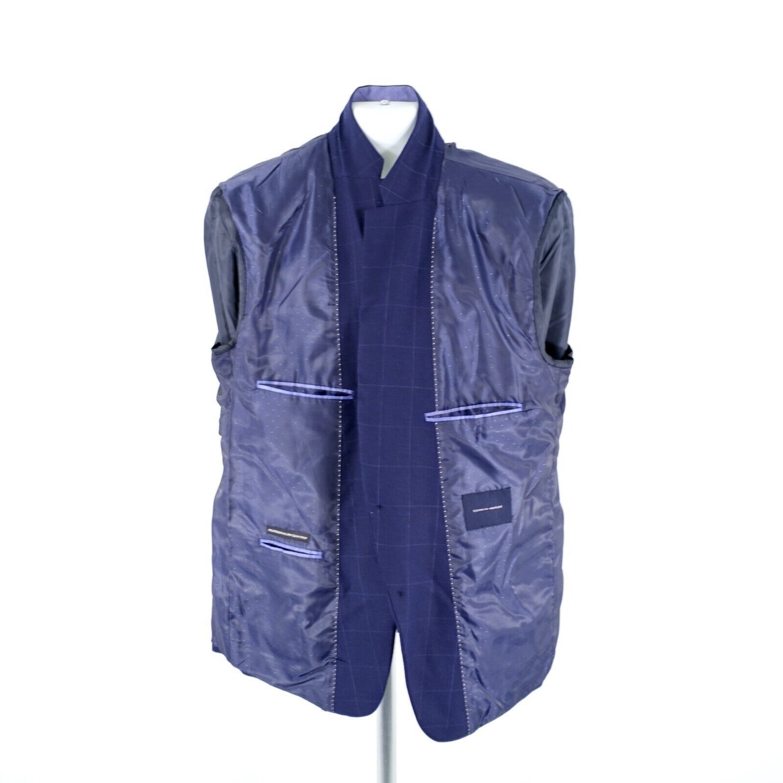 Tommy Hilfiger Tommy Hilfiger Blue Wool Polyester Unconstructed Shoulder Wi Size 42R - 13 Thumbnail
