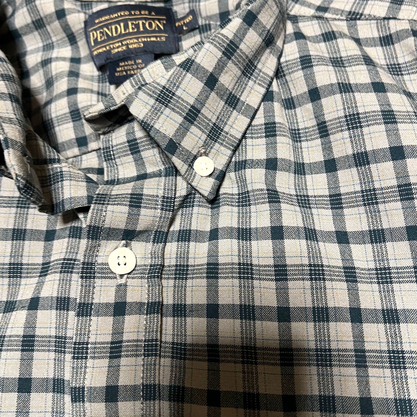 Pendleton Pendleton Shirt Mens Large Evergreen Green Plaid Button Down Fitted Virgin Wool Size US L / EU 52-54 / 3 - 3 Thumbnail