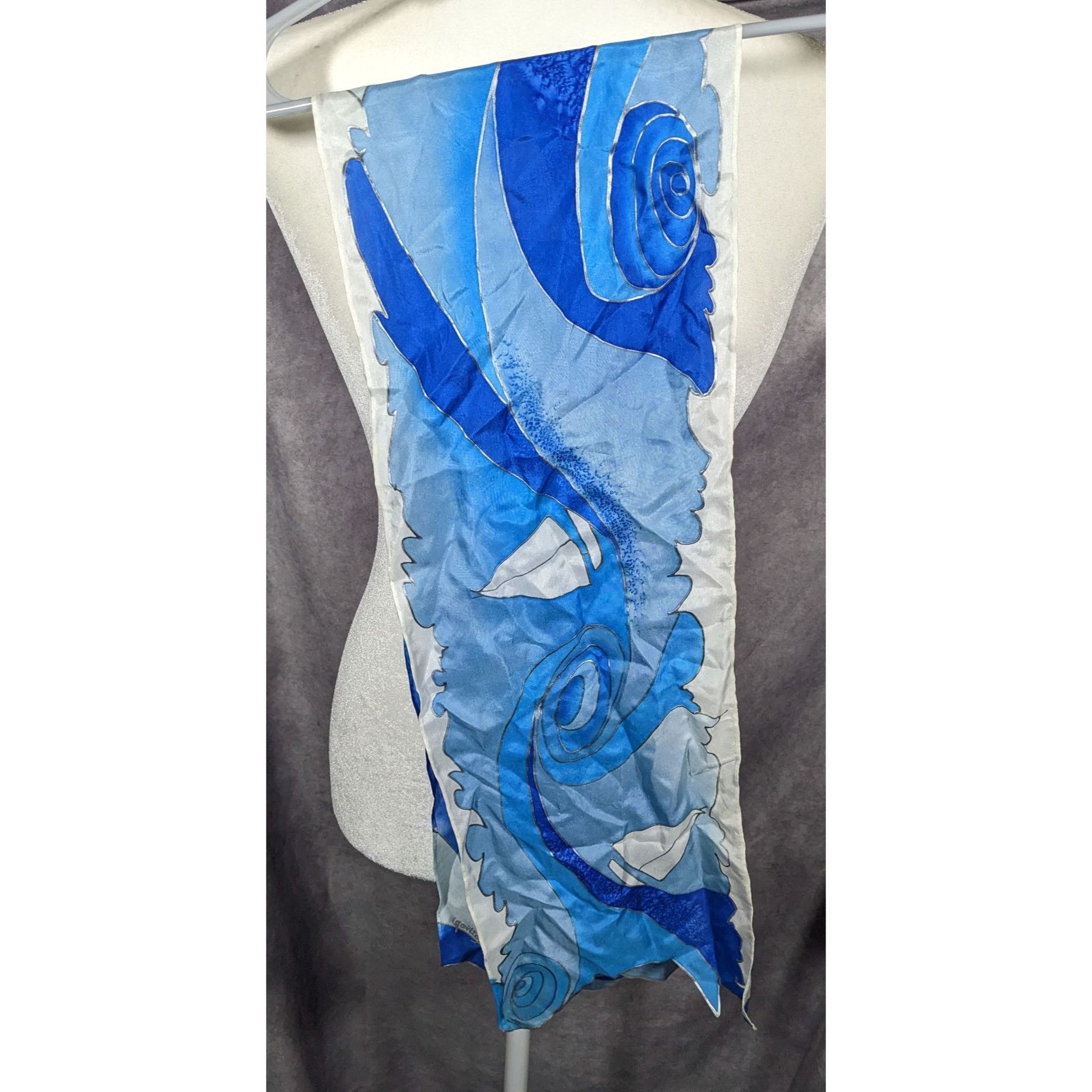 Other Vintage Hand Painted Betty Lanthrope Nautical Scarf Size ONE SIZE - 14 Thumbnail