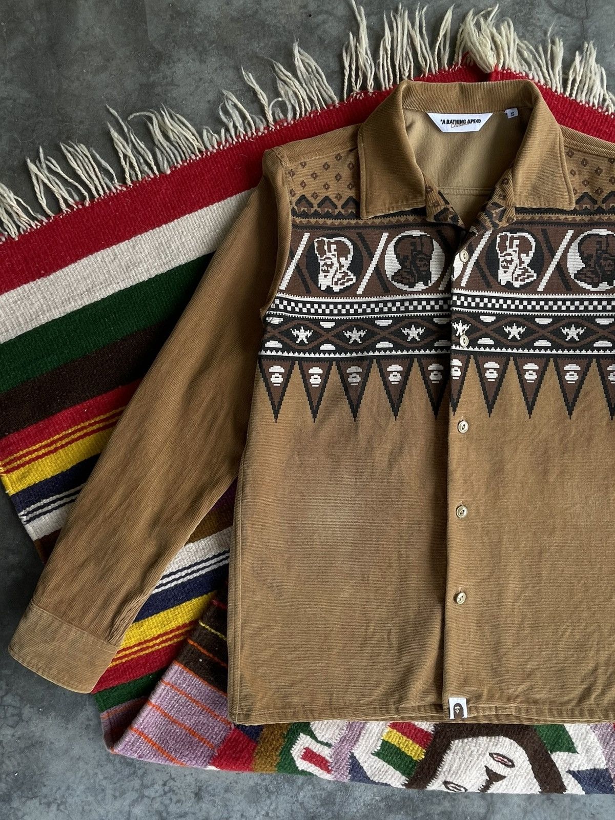 Bape A Bathing Ape Bape Classics Corduroy Tribal Aztec Size US S / EU 44-46 / 1 - 2 Thumbnail