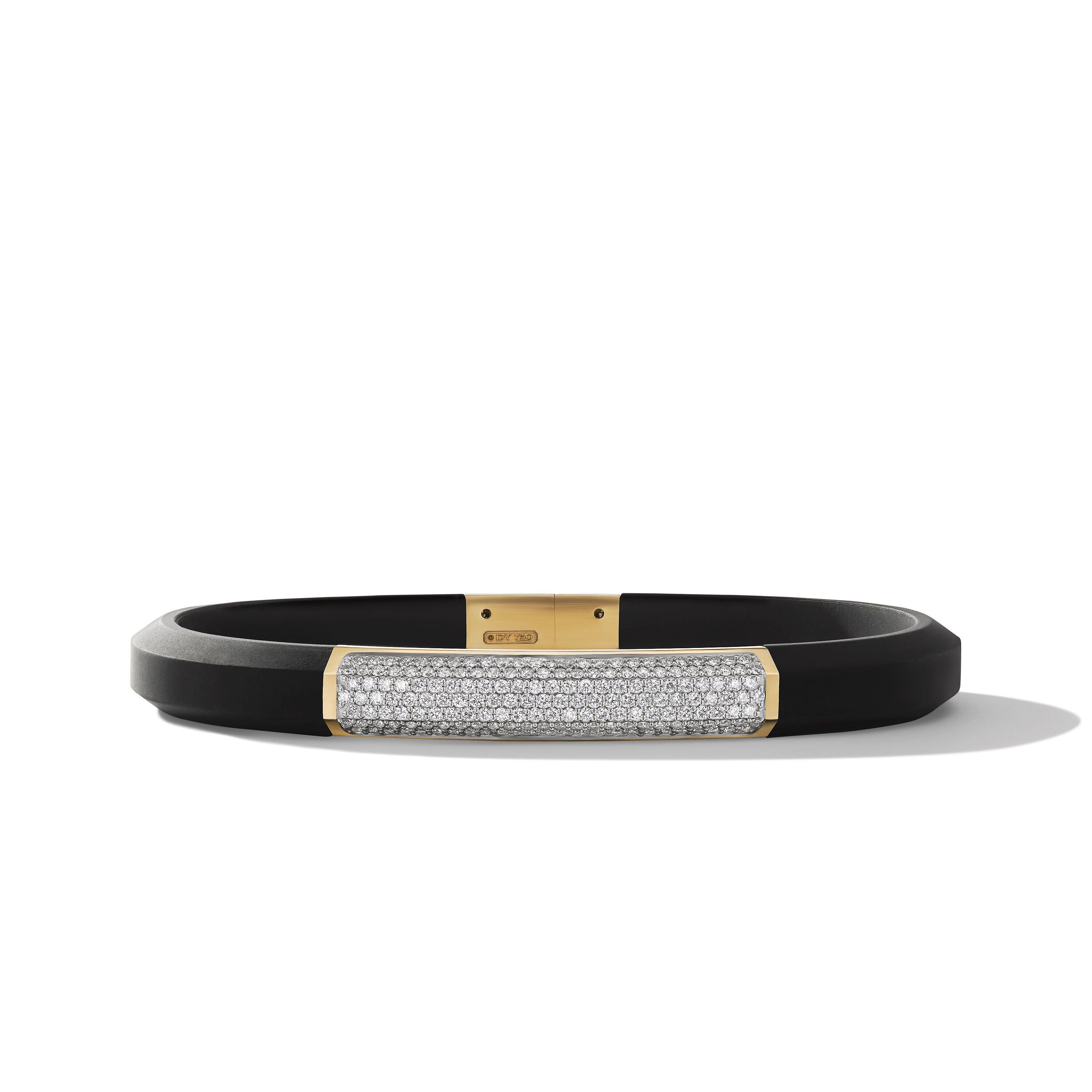 David Yurman oc11z1025 Bracelet in Black Rubber with Diamond & 18K Gold Size ONE SIZE - 1 Thumbnail