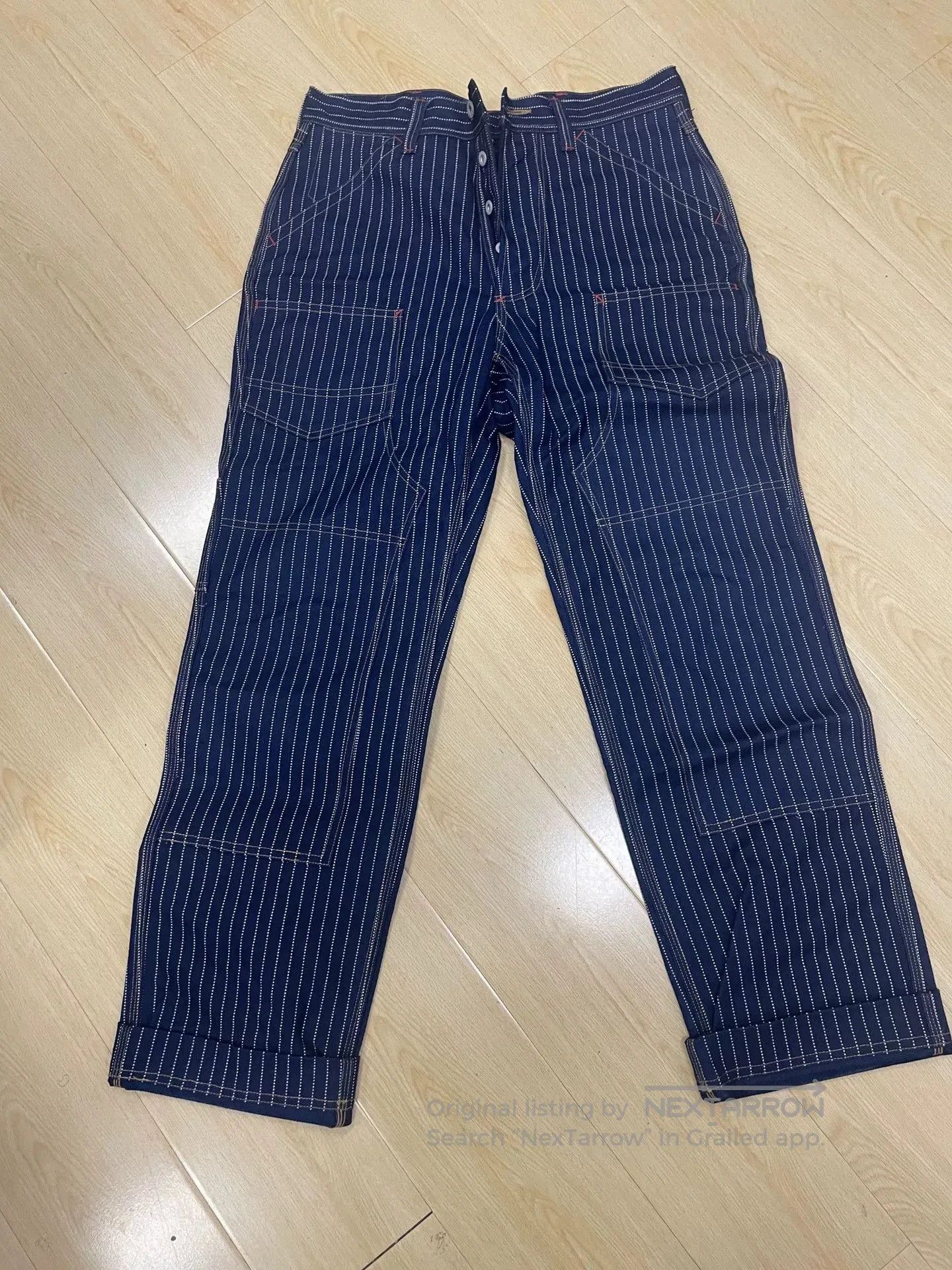Japanese Brand Bourn Work Pants with Pinstripes. Size US 30 / EU 46 - 1 Thumbnail