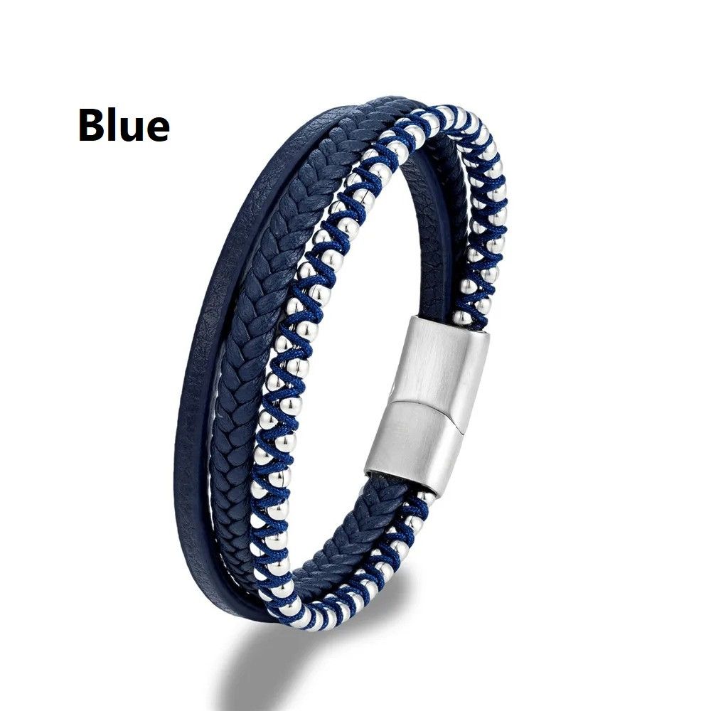 Other Multi-Layer Braided Leather Bracelet Cuff Gift For Him Size ONE SIZE - 7 Thumbnail