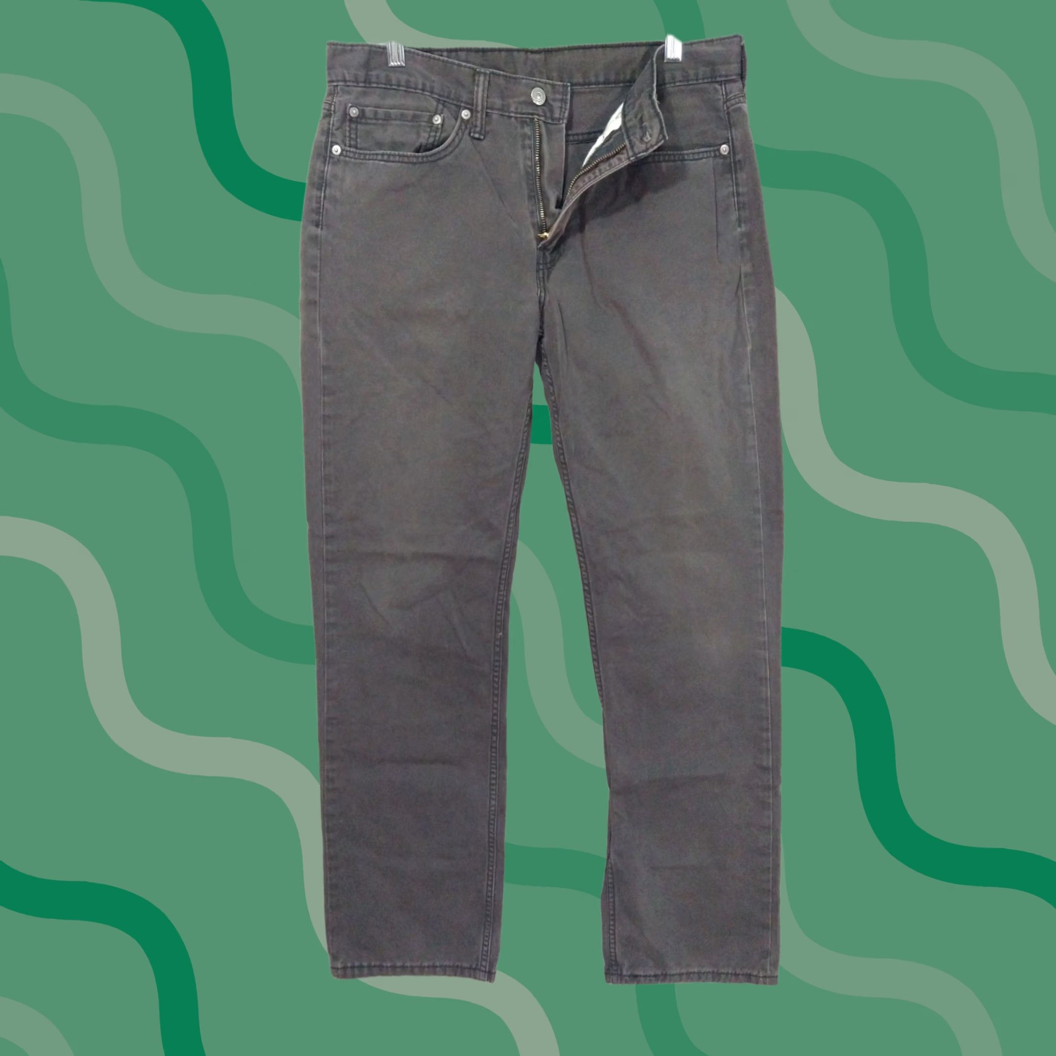 Levi's Levi's 514 Jeans Mens 34x34 Black Denim Slim Straight Mid Rise Dark Wash Stretch Size US 34 / EU 50 - 1 Thumbnail