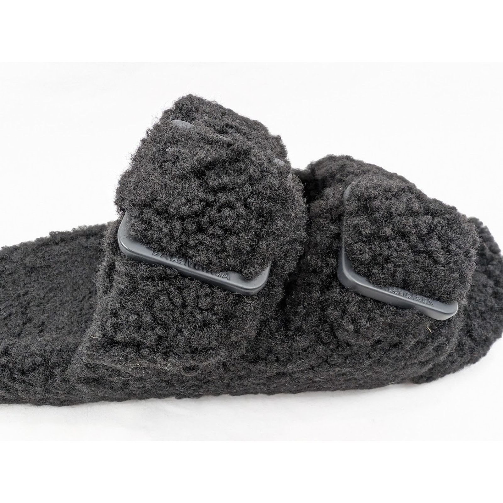 Balenciaga o1rshd1 Furry Shearling Mallorca Sandals in Black Size US 9 / EU 42 - 5 Thumbnail