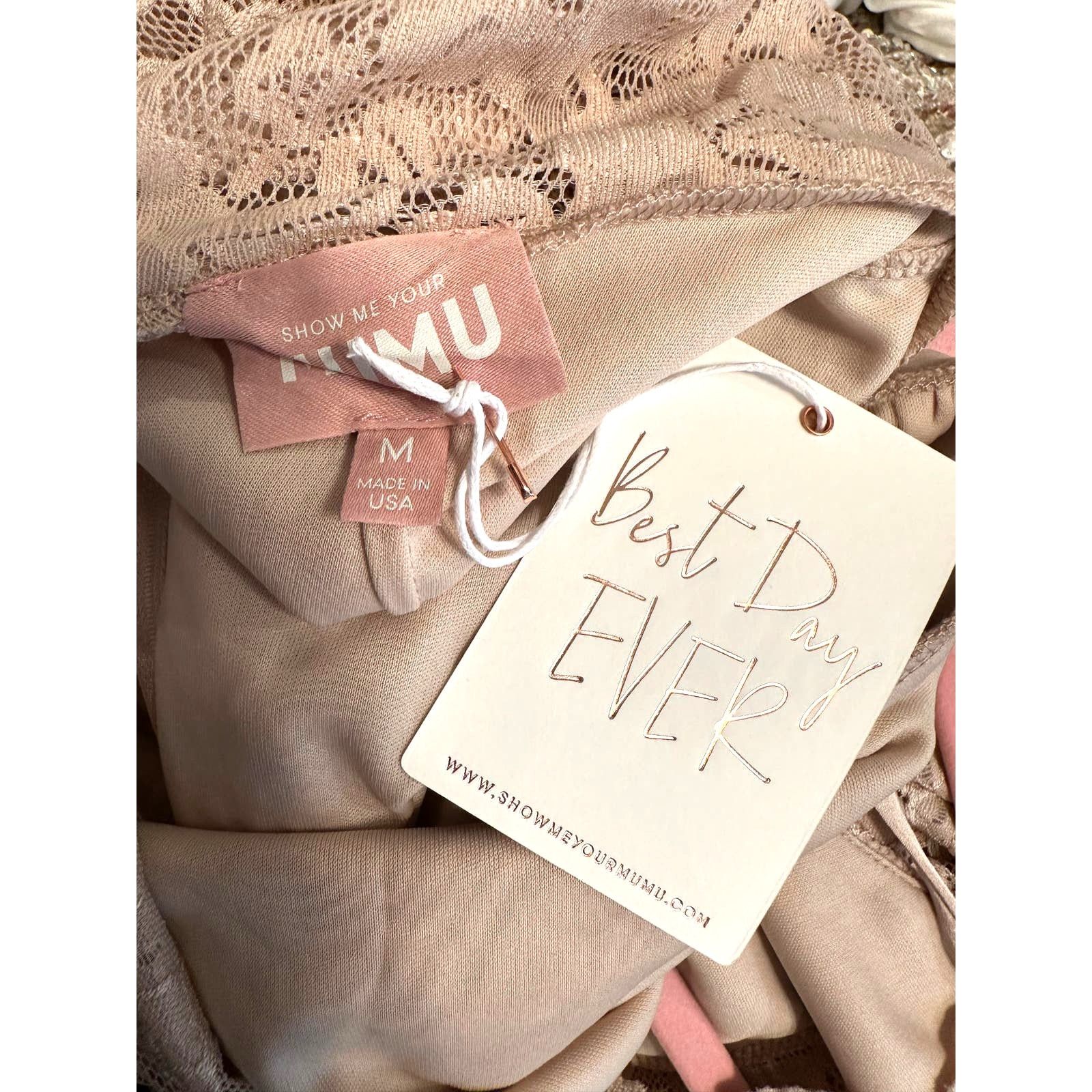 Show Me Your MuMu Show Me Your Mumu Natalie Lo Back Gown Champagne Lace M Size M / US 6-8 / IT 42-44 - 16 Thumbnail