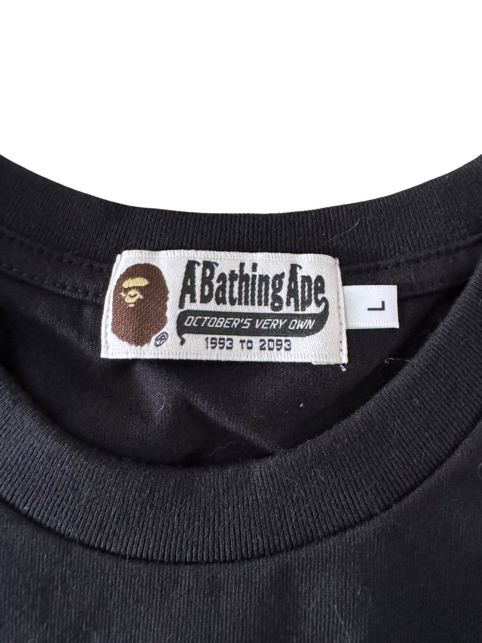 Bape × October's Very Own BAPE® X OVO BATHING APE GENERAL TEE BLACK Size US L / EU 52-54 / 3 - 4 Thumbnail