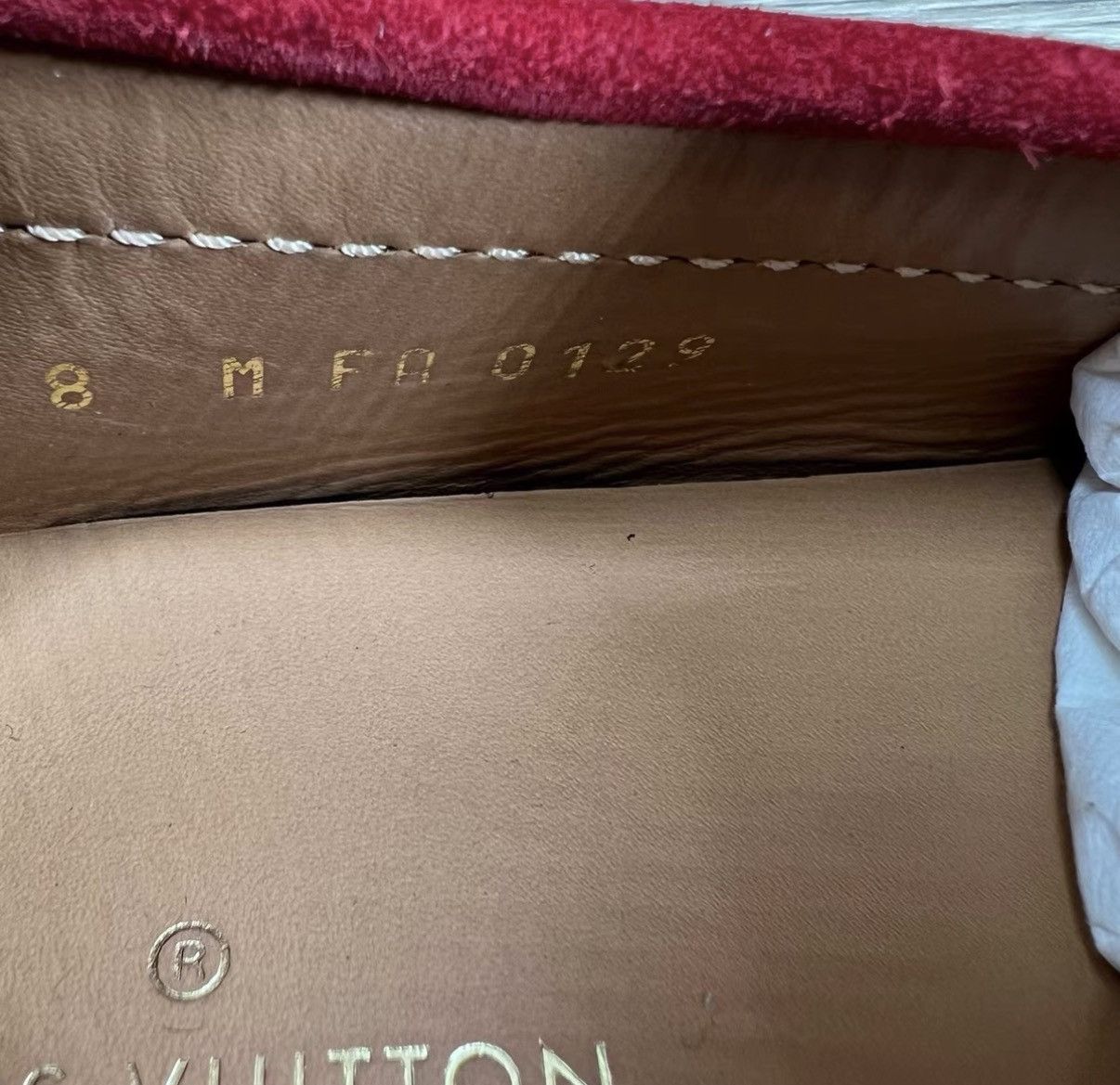 Louis Vuitton Louis Vuitton Hockenheim Red & Silver LV Logo Loafers J41 Size US 7.5 / EU 40-41 - 6 Thumbnail