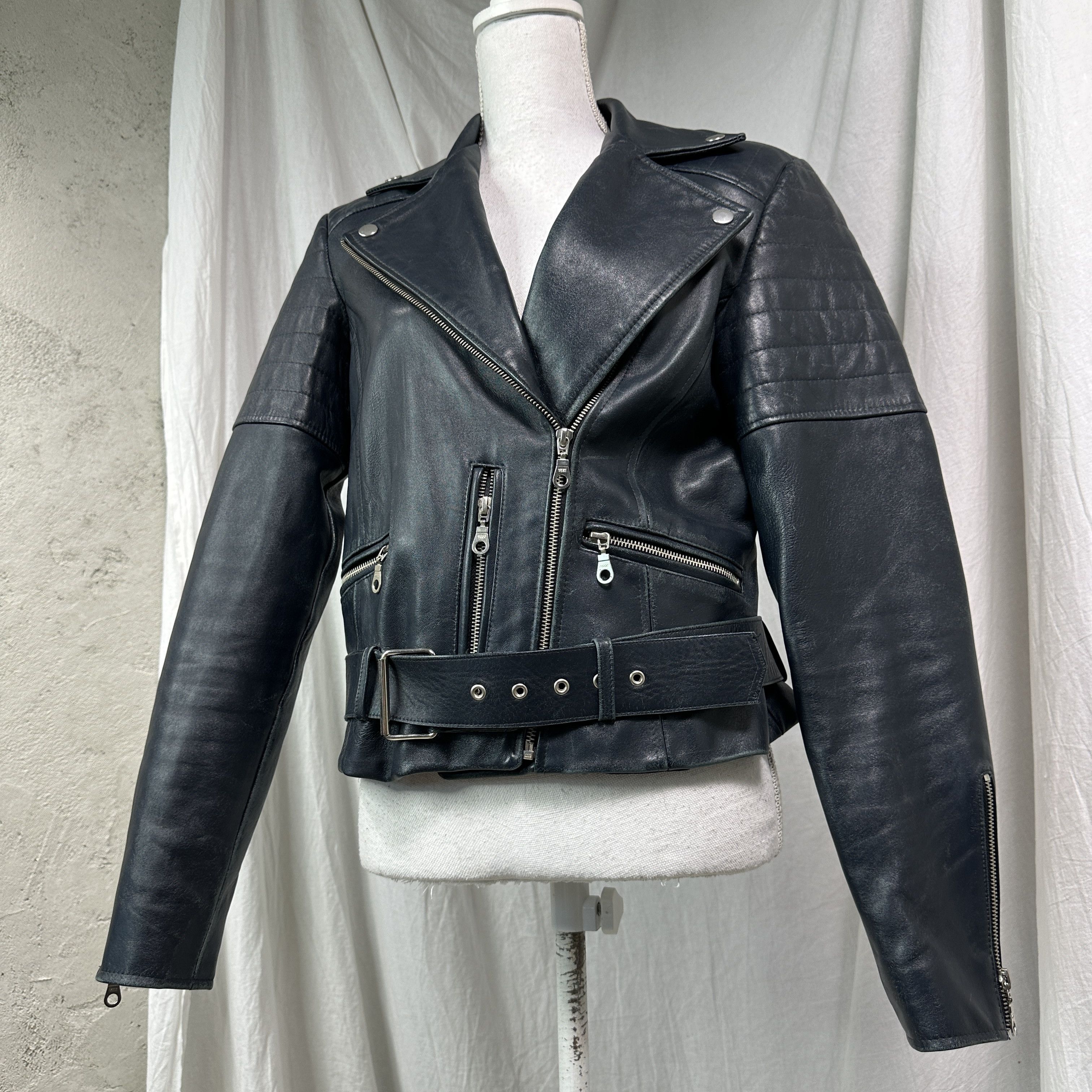 Vintage Vintage Leather Biker Moto Racing Crop Jacket 90s Size US S / EU 44-46 / 1 - 6 Thumbnail