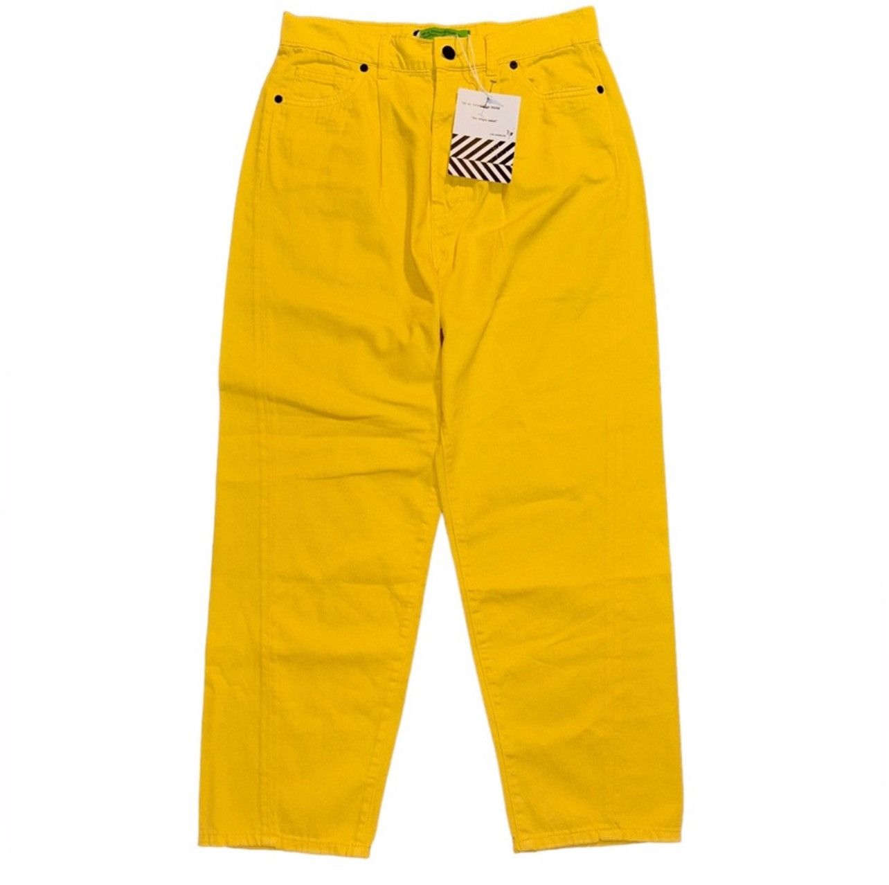 Free People × Sandrine Rose Sandriane Rose x Free People Yellow Cropped Wide-Leg Jeans Size 29" - 4 Thumbnail