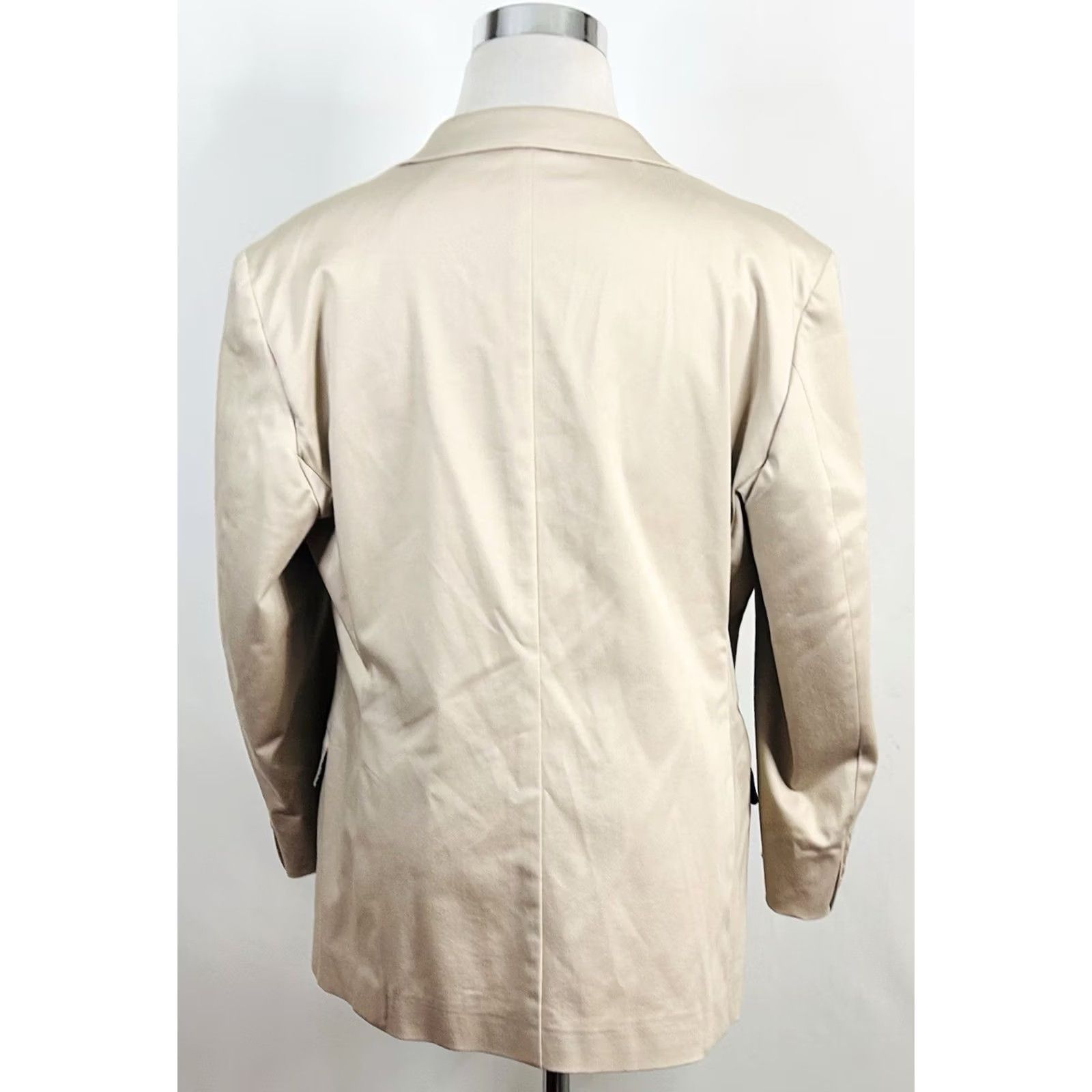 Joseph Abboud Joseph Abboud 44R Suit 38x28 Flat Front Beige Cotton Blend Two Button Summer Mens Suit Two-Piece Regular Fit Women? Size 44R - 6 Thumbnail