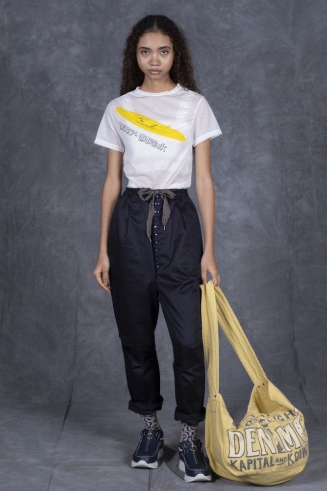 Kapital Kapital CANVAS NEWSPAPER BAG (GUIDING LIGHT) light yellow Size ONE SIZE - 7 Thumbnail